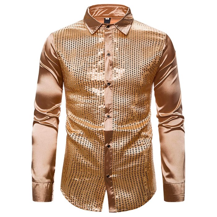 Mens white and gold dress shirt