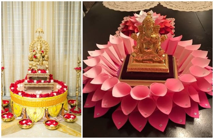 How to make rotating lotus for ganpati decoration