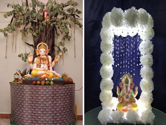 How to make rotating lotus for ganpati decoration