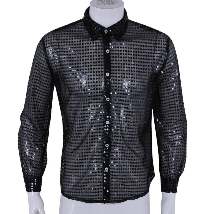 Men's glitter dress shirt